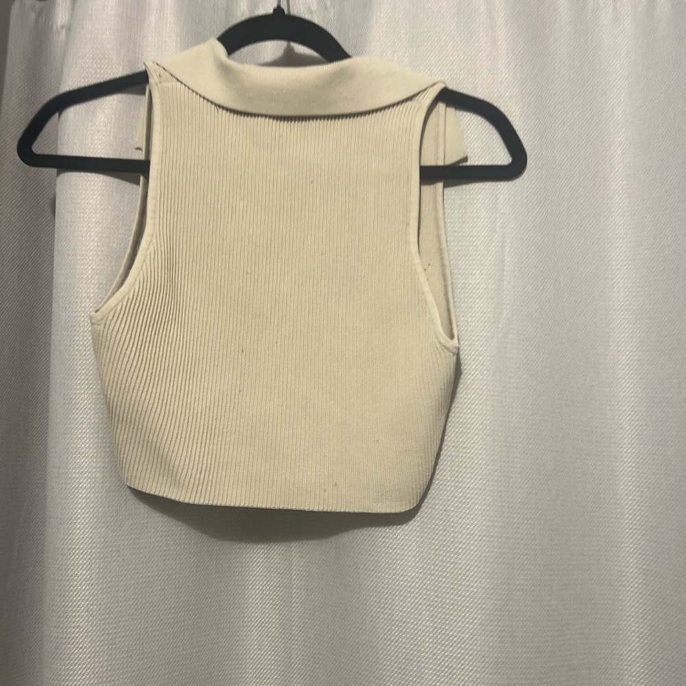 Babaton Beige Ribbed Collared Top - Picture 5 of 5